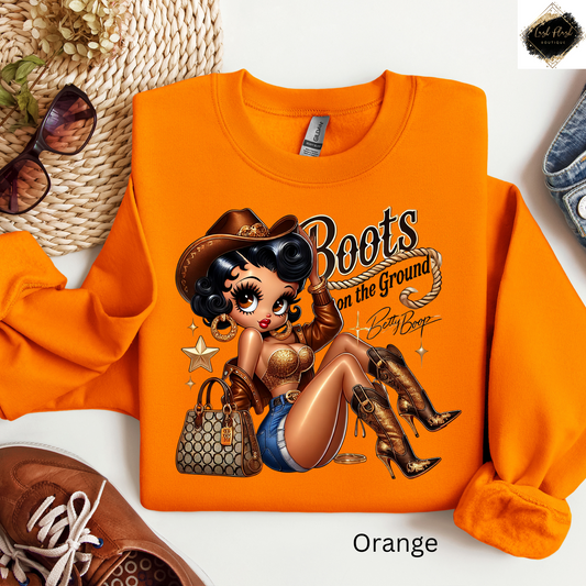 Betty Boop Boots on the Ground Sweatshirt
